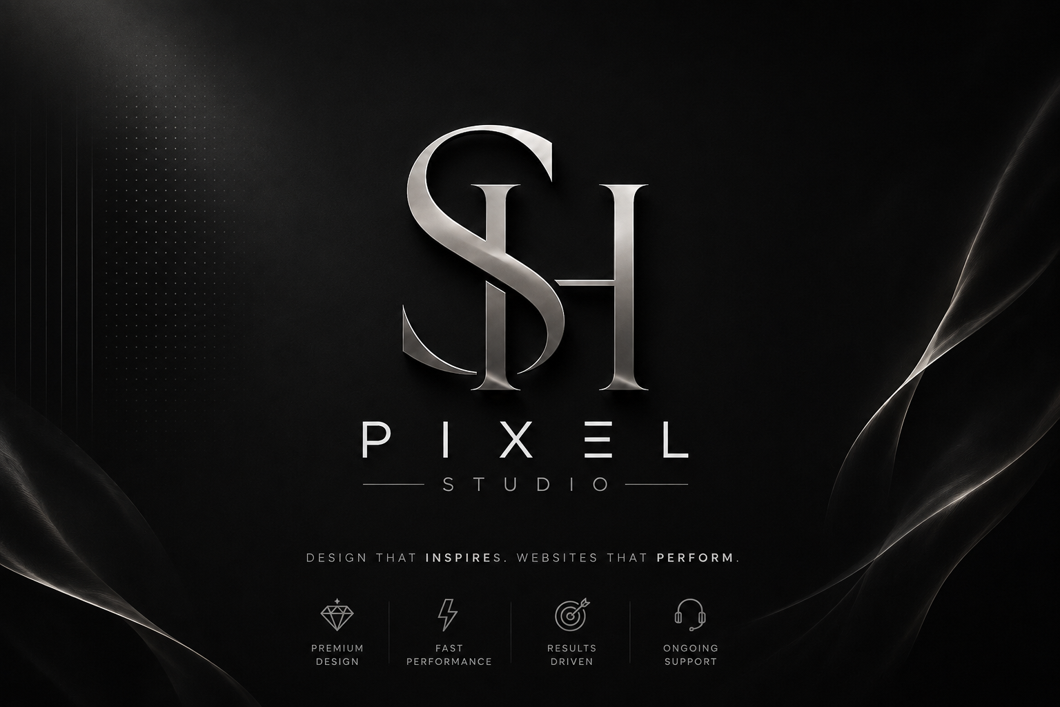 SH Pixel Studio brand banner